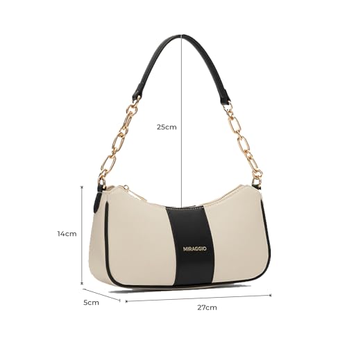Miraggio Bella Colorblocked Shoulder Bag with Adjustable and Detachable Sling Strap for Women | Stylish Crossbody Bags For Women | Trendy Ladies Purse, Black - Image 3