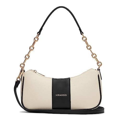 Miraggio Bella Colorblocked Shoulder Bag with Adjustable and Detachable Sling Strap for Women | Stylish Crossbody Bags For Women | Trendy Ladies Purse, Black - Image 1