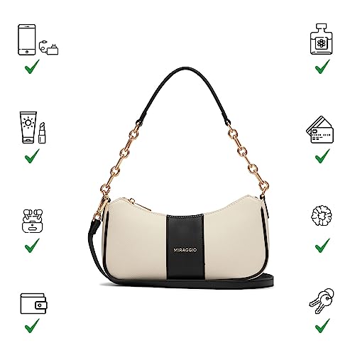 Miraggio Bella Colorblocked Shoulder Bag with Adjustable and Detachable Sling Strap for Women | Stylish Crossbody Bags For Women | Trendy Ladies Purse, Black - Image 5