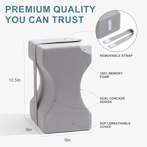 UJPFEO Knee Pillow for Side Sleepers,Memory Foam Leg Pillow for Side Sleeping Between Knees,Knee Cushions for Hip,Back,Joints,Sciatica Pain Relief Pillows,Spinal Alignment Support,Cooling Gray - Image 3