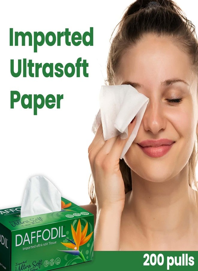 DAFFODIL 2 Ply Facial Tissue Carton - Pack of 1 (200 Pulls & 400 Sheets) | Ultra Soft, Strong & Absorbent Facial Tissues | Premium Tissue Box for Home, Office, Car & Travel Use - Image 5