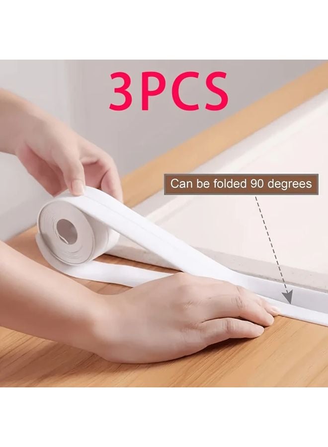 3 Rolls 1m Bathroom Sealing Tape Self Adhesive Kitchen Shower Gap Filler for Sink Bathtub Cracks - Image 2