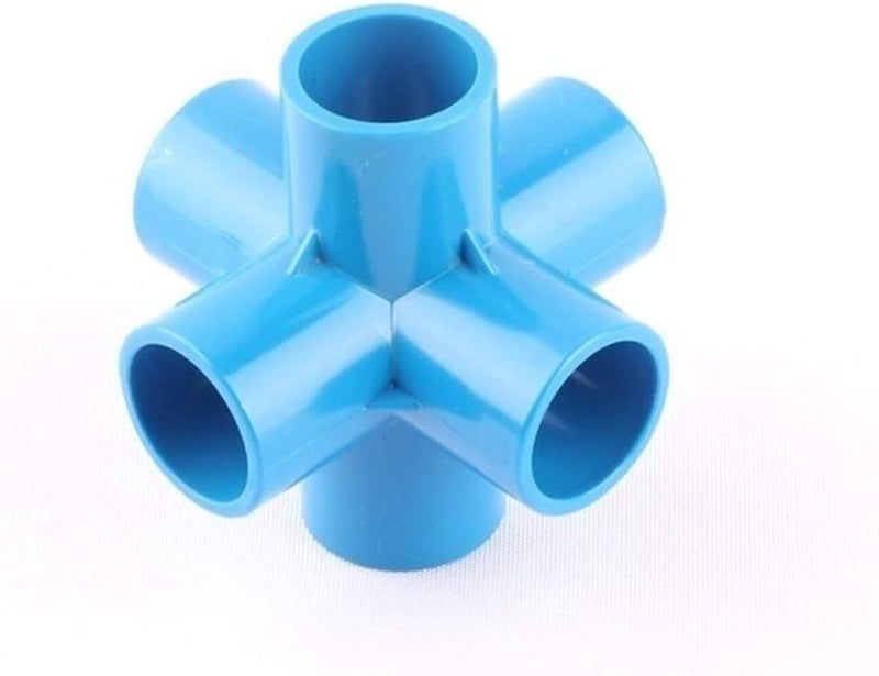 Blue 40mm PVC Six Way Connector 10pcs Garden Irrigation Water Pipe Fittings - Image 2