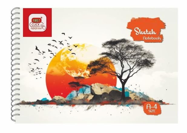 FIRST CLICK FIRST CLICK Sketch Book A4 Size 140 GSM 50 Sheets with 50 Butter Paper 100 page Spiral Bound Drawing Notebook Perfect for Sketching Coloring and Painting Spiral Bound The cover design coming as per stock available Snow white Paper - Image 5
