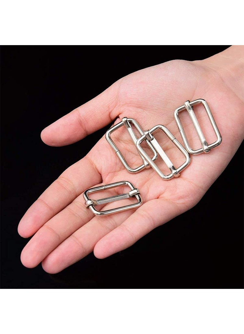 DIY Crafts DIY Crafts CTDIYHI21111 Slide Buckle 1 inch Nickel Plating Triglide Slides Rectangle Adjustable Webbing Slider for Fasteners Strap Backpack  - Image 4