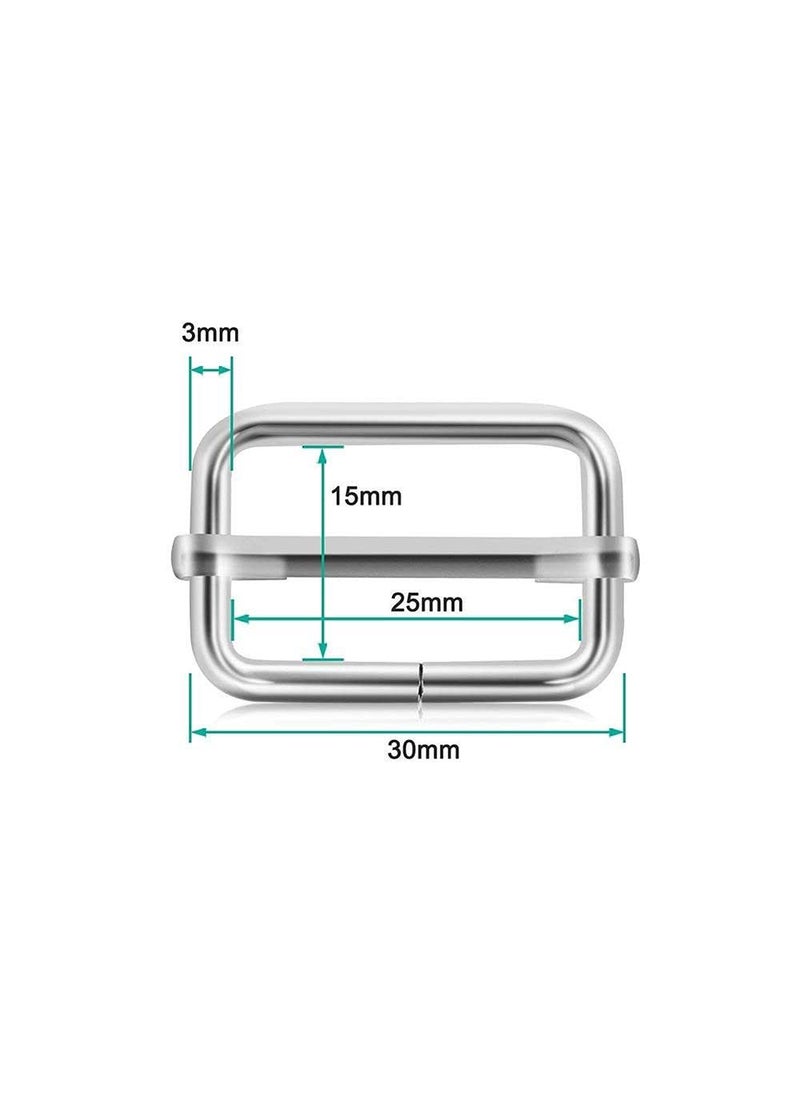 DIY Crafts DIY Crafts CTDIYHI21111 Slide Buckle 1 inch Nickel Plating Triglide Slides Rectangle Adjustable Webbing Slider for Fasteners Strap Backpack  - Image 3