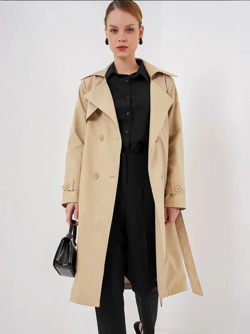 BIG DART BDART Double Breasted Long Trench Coat