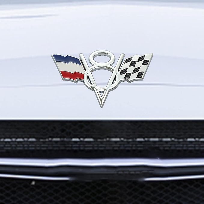 OAN شعار إزاحة محرك V8 ثلاثي الأبعاد من ، ملصق زخرفي للسباقات، زخرفة الصندوق الخلفي والغطاء الخلفي والمصد، ملحقات زخرفية (V8 فرنسا) - Image 3