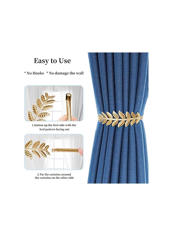 erorex 4 Pcs Alloy Curtain Holder, Gold, Polished, Curtain Tieback, Curtains Cord, Home, Hotel, Office, Fashion  - Image 4