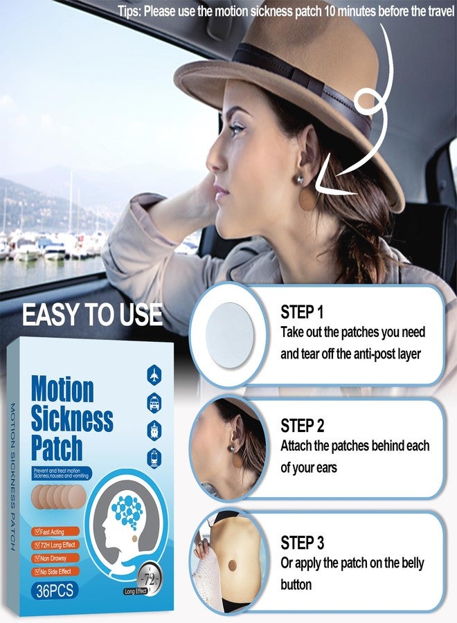 MEDIMATIC Motion Sickness Patches - Dizziness Vertigo & Nausea Relief - Motion Sickness Patches For Cruise Car And Boat Rides And Airplane Trips, Behind Ear Patches Motion Sickness For Adults And Kids, 36 Count - Image 4