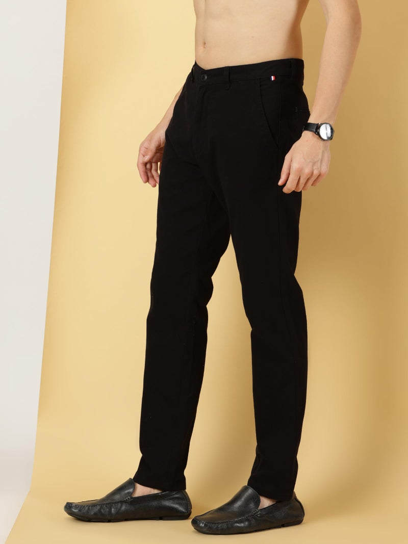Thomas Scott Men's 100% Cotton Slim Fit Casual Chino Trouser (40, Black) - Image 2
