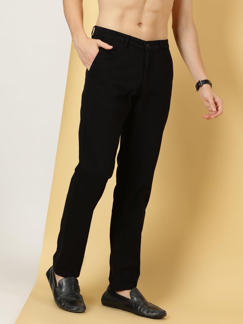 Thomas Scott Men's 100% Cotton Slim Fit Casual Chino Trouser (40, Black) - Image 3