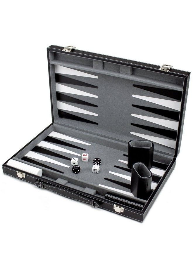 Brybelly - Deluxe 15Inch Backgammon Set With Stitched Black Leatherette Case - Image 1