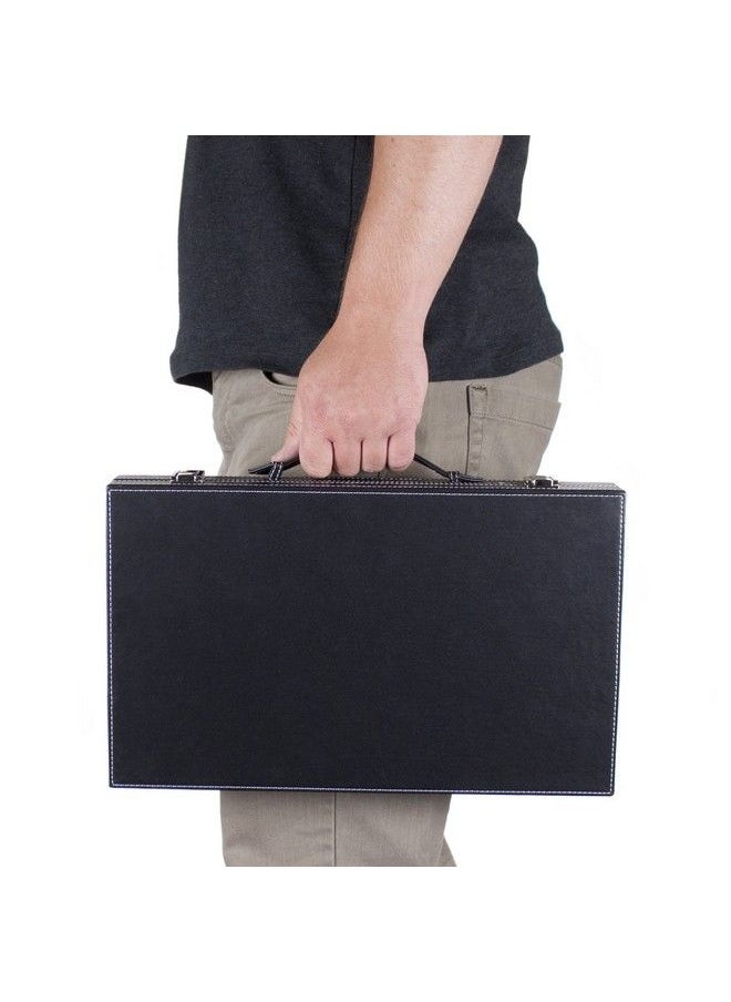 Brybelly - Deluxe 15Inch Backgammon Set With Stitched Black Leatherette Case - Image 1
