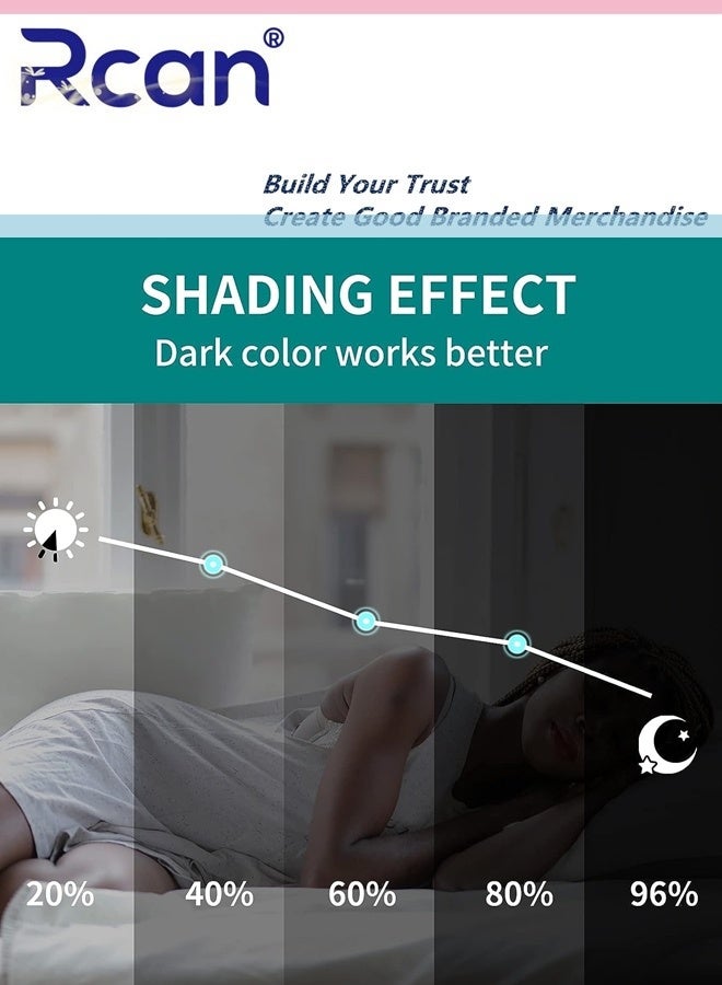 ركان ستائر تعتيم من لوحة واحدة، ستائر تعتيم مزخرفة بخيوط فضية، ستائر معتمة عازلة للحرارة لغرفة النوم وغرفة المعيشة 132 × 244 سم - Image 5