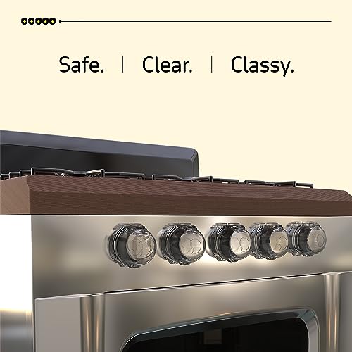 HIGHCRAFT Gas Stove Knob Covers for Child Safety - 5 Pack Durable and Heat Resistant Oven Knob Covers for Baby Proofing Electric or Gas Stoves - Easy Install Clear View Stove Safety Knob Covers - Highcraft - Image 2