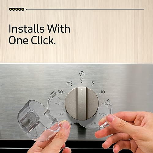 HIGHCRAFT Gas Stove Knob Covers for Child Safety - 5 Pack Durable and Heat Resistant Oven Knob Covers for Baby Proofing Electric or Gas Stoves - Easy Install Clear View Stove Safety Knob Covers - Highcraft - Image 4