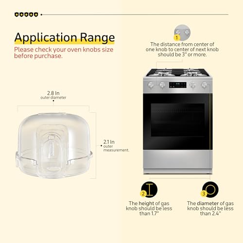 HIGHCRAFT Gas Stove Knob Covers for Child Safety - 5 Pack Durable and Heat Resistant Oven Knob Covers for Baby Proofing Electric or Gas Stoves - Easy Install Clear View Stove Safety Knob Covers - Highcraft - Image 3