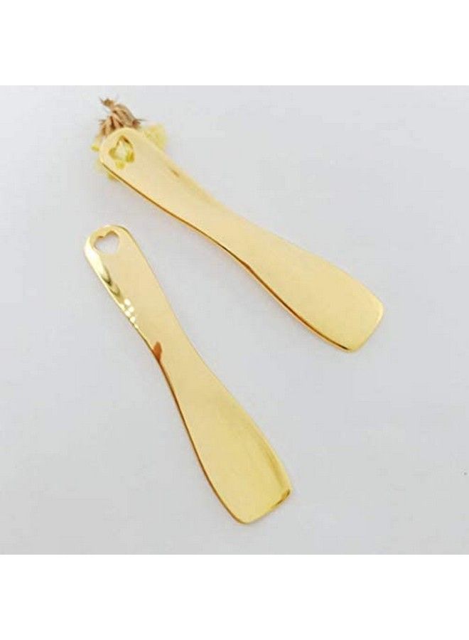 Leorx 3Pcs Makeup Spatula Small Alloy Face Cream Spoon Reusable Mask Scoop Beauty Tools (Golden) - Image 5