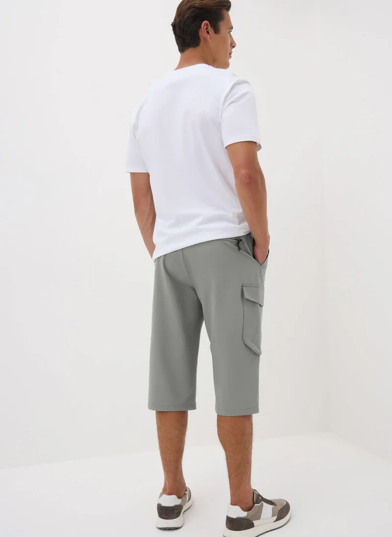 Matalan Grey Belted 3/4 Trek Shorts