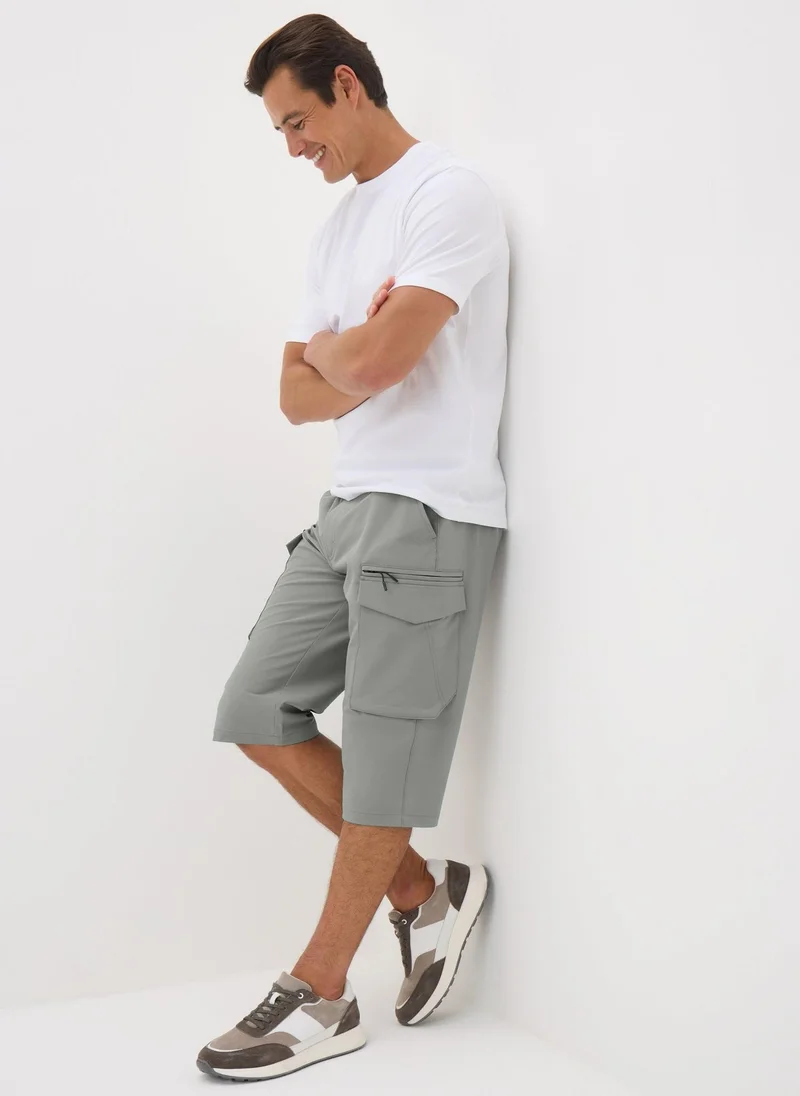 Matalan Grey Belted 3/4 Trek Shorts