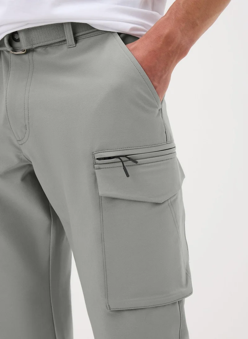 Matalan Grey Belted 3/4 Trek Shorts