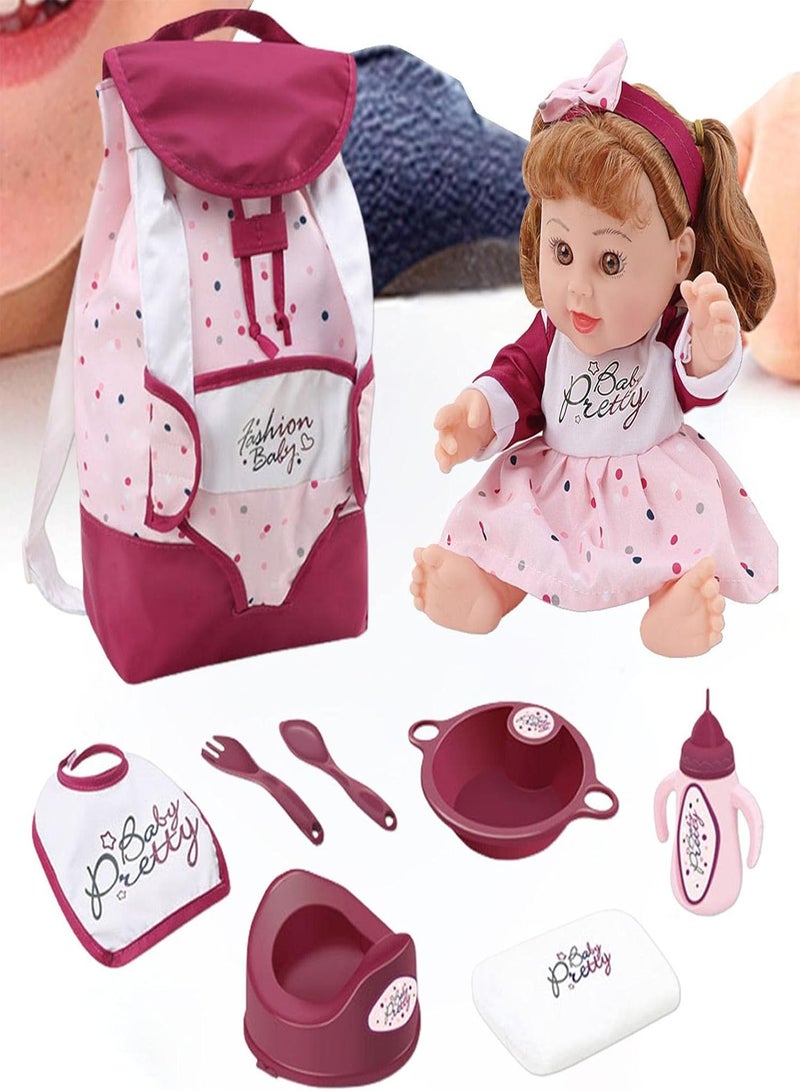 GGOOT Real Life Baby Dolls | Baby Dolls That Look Real | Vinyl Realistic Baby Girl, Dolls with Pink Clothes and Tableware, Birthday Gift Set for Girls - Image 1