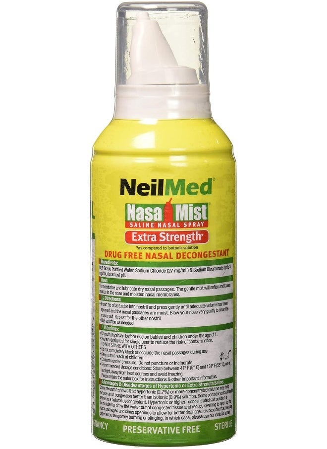 NeilMed Nasamist Hypertonic Extra Strength Saline Spray, 125Ml  - Image 3