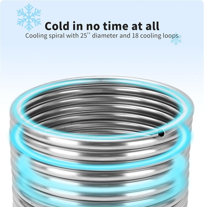 BACOENG 1/2" x 50Ft 304 Wort Chiller, Stainless Steel Tubing Coil for Ice Bath Beer Brewing Tubing Coil, Water Cooler Equipment - Image 4
