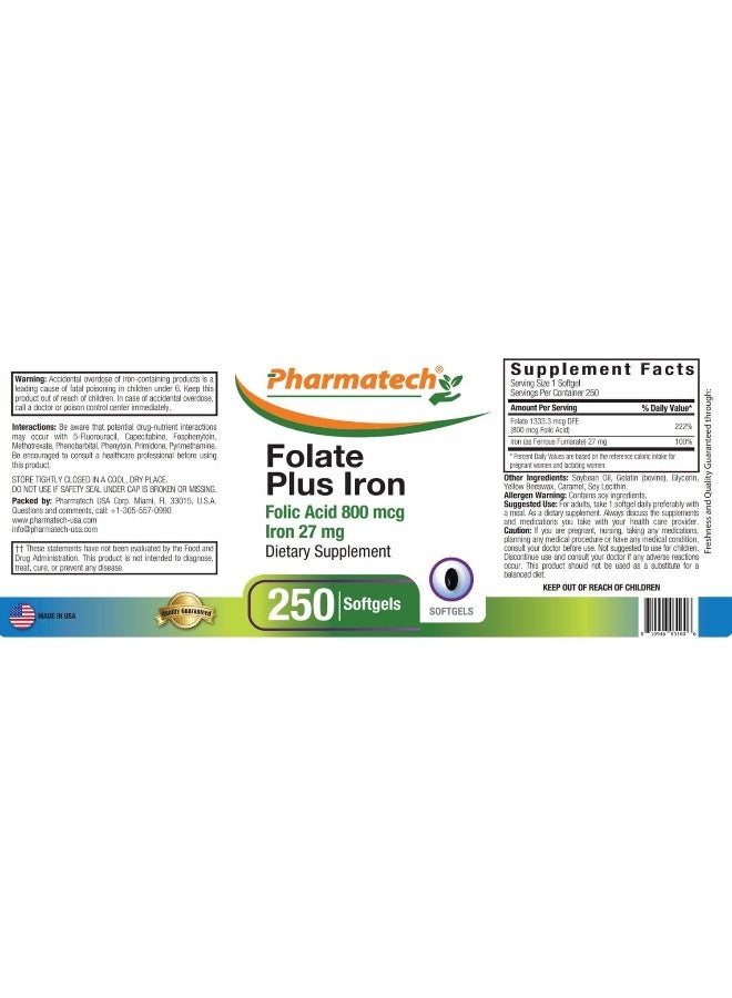PHARMATECH Folate Plus Iron Softgels for Women - Image 3