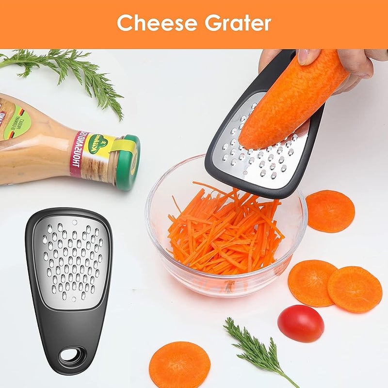 Pisol Kitchen Unique Gadgets Set 6 Pieces, Space Saving, Cheese Grater, Bottle Opener, Fruit Vegetable Peeler, Pizza Cutter, Garlic Ginger Grinder, Herb Stripper Gift Set - Image 2