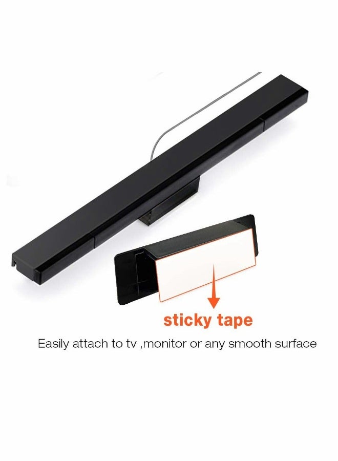 Sensor Bars, USB Wired Sensor Bar for Wii Games, , Replacement Infrared IR Ray Motion Sensor Signal Receiver for Nintendo Wii/Wii U Console, with Stable Stand (Black)