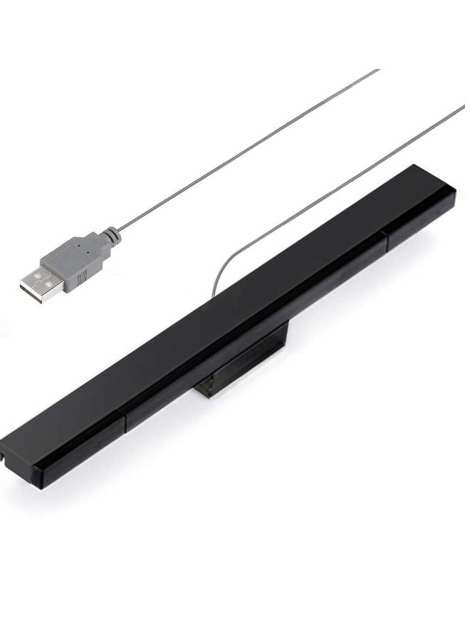 Sensor Bars, USB Wired Sensor Bar for Wii Games, , Replacement Infrared IR Ray Motion Sensor Signal Receiver for Nintendo Wii/Wii U Console, with Stable Stand (Black)