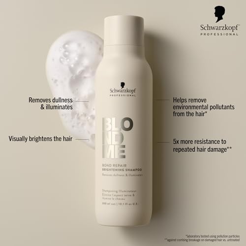 BlondMe Bond Repair Brightening Shampoo for Blonde Hair | Removes Build-Up and Impurities | Repairs, Hydrates, & Brightens Blonde, Lightened, & Grey Hair - Image 2