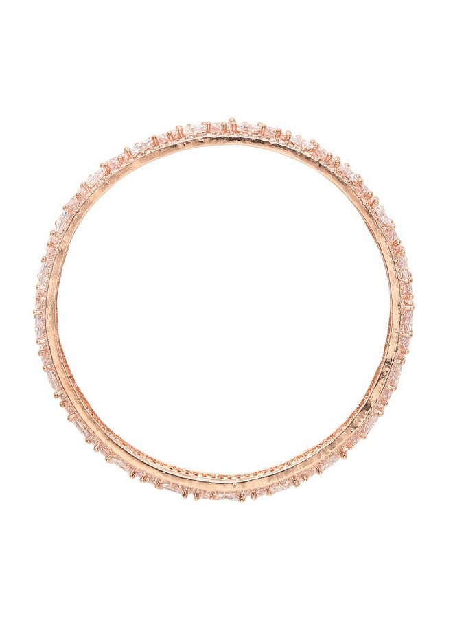 يو بيلا أساور أنيقة مطلية بالذهب الوردي مرصعة بالألماس الأمريكي من YouBella Jewellery للفتيات والنساء (YBBN_91891) (ذهب وردي) (2.4) - Image 4