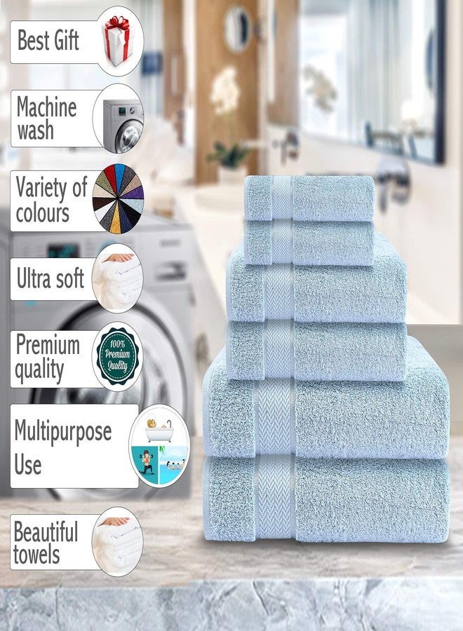 CRAFTBERRY 6 Piece Luxury Bath Towel Set - 100% Cotton, Quick Dry, Absorbent, Soft & Plush - Gym, Spa, Hotel, Pool, Shower Towels - Image 5