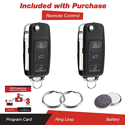 KeylessOption Keyless Entry Remote Control Car Flip Key Fob Replacement for HLO1J0959753AM, HLO1J0959753DC (Pack of 2) - Image 2