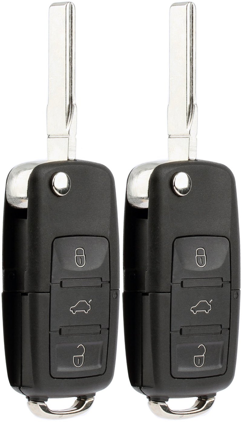 KeylessOption Keyless Entry Remote Control Car Flip Key Fob Replacement for HLO1J0959753AM, HLO1J0959753DC (Pack of 2) - Image 1