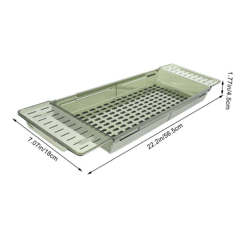 Adjustable Bathtub Tray Expandable Storage Rack for Tablets Books and Wine Glasses Green - Image 3