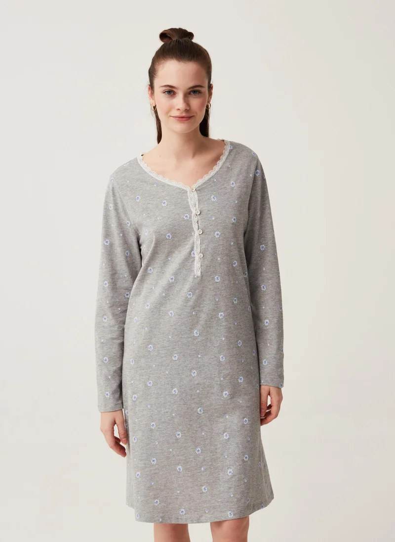 او في اس Nightdress with floral print