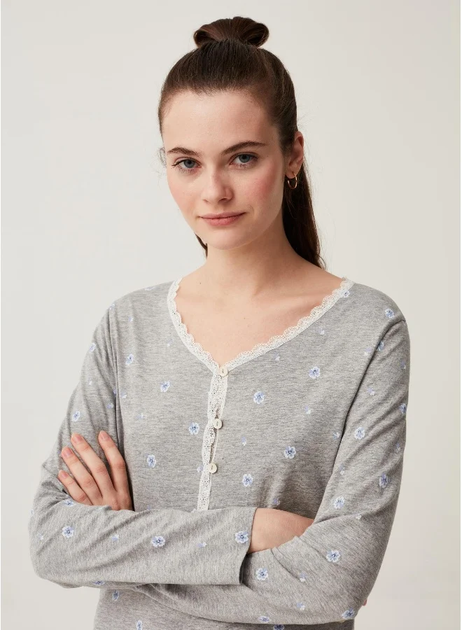 او في اس Nightdress with floral print
