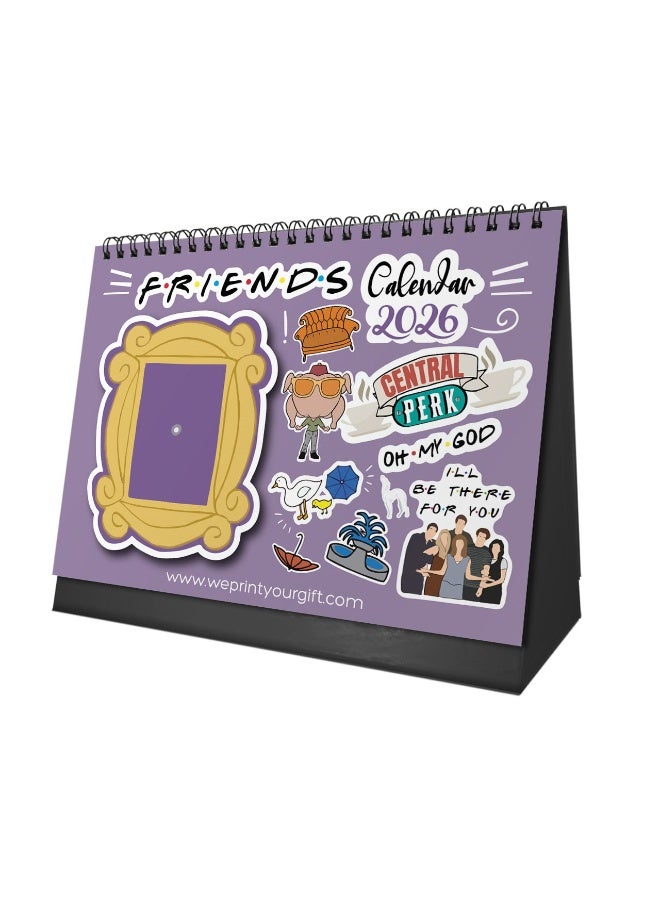 We Print, Your Gift Friends Series Desk Calendar 2026 -Durable cardboard base - Image 1