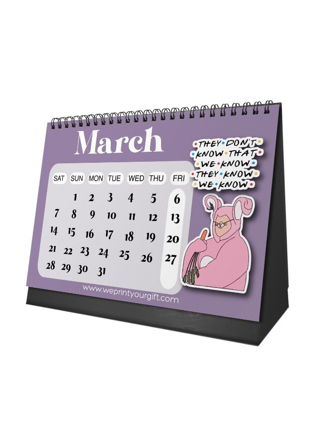 We Print, Your Gift Friends Series Desk Calendar 2026 -Durable cardboard base - Image 4