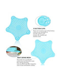 AS SEEN ON TV Starfish Silicone Drain Hair Catcher Kitchen Bathroom Shower Sink Strainer Blue  - Image 2