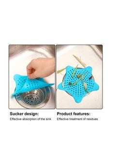 AS SEEN ON TV Starfish Silicone Drain Hair Catcher Kitchen Bathroom Shower Sink Strainer Blue  - Image 5