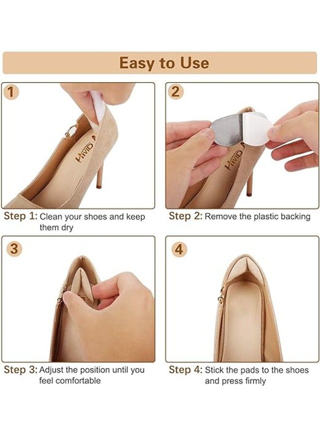 Lesha 8 Pairs Heel Cushion Pads for Men and Women, Soft Shoe Inserts Heel Cushion Inserts Self-Adhesive Foot Care Protector Grips Liners Loose Shoes - Heel Pain Relief Bunion Callus Blisters - Image 2