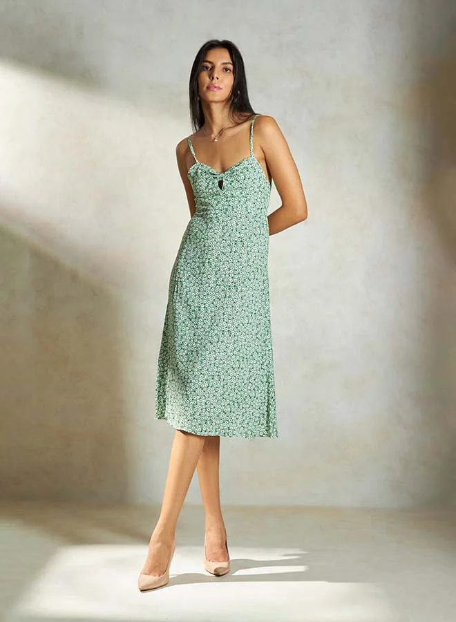 فيرجيو VIRGIO 100% Viscose Floral A-Line Dress