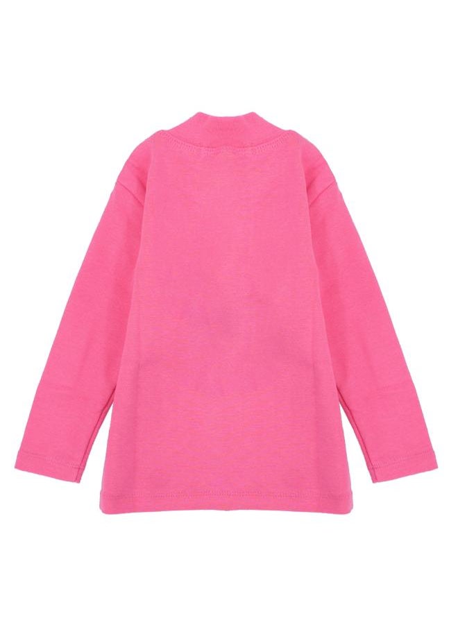 Our kids - LONG-SLEEVED PINK HALF-COLLAR T-SHIRT - Image 1