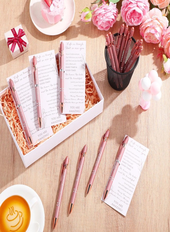 Supervitae Women History Month Gifts Bulk 10 Styles Pink Ballpoint Pens with Inspirational Card Inspirational Gifts for Fale Coworker Staff Teacher Mother Sister Holiday Gift(50 Sets) - Image 5