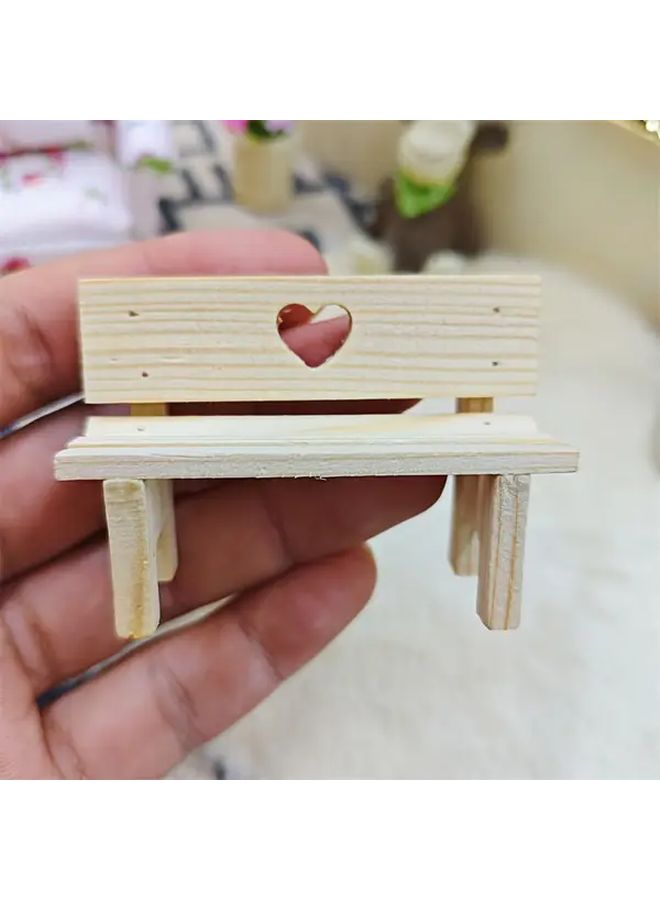 Miniature Vertical Bar Stool Model Dollhouse DIY Decor Bench Hobbyist Gift - Image 3